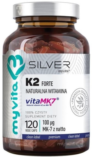 Witamina K2 Forte, MyVita SILVER PURE, 120 kapsułek