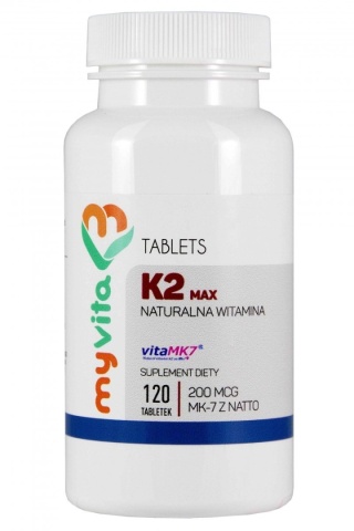 Witamina K2 MK-7 MAX 200mcg Menachinon-7 natto, Myvita, 120 tabletek