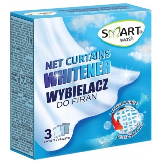 Wybielacz do firan w proszku SMART Wash Net Curtains Whitener, 3×40g