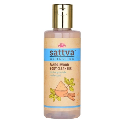 Żel do mycia ciała Sandalwood z olejkiem sandałowym, Sattva Ayurveda, 210ml