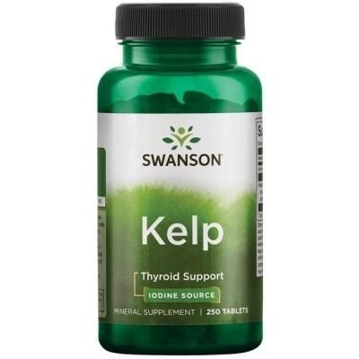 Kelp (Jod) 225mcg, Swanson, 250 tabletek