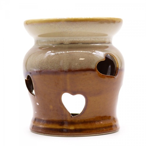 Kominek Zapachowy Ceramiczny Serce - Brąz