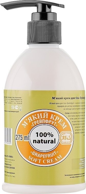 Krem do Ciała Grejpfrutowy, 100% Naturalny, Yaka 275ml.
