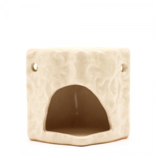Kwadratowy Kominek Zapachowy Ceramiczny Beżowy
