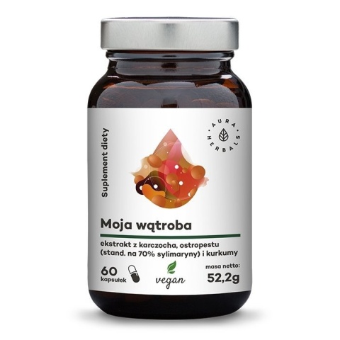 Moja Wątroba: Karczoch + Ostropest + Kurkuma, Aura Herbals, 60 kapsułek