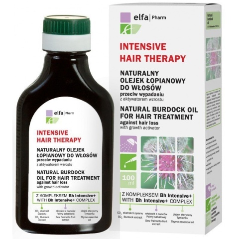 Olejek łopianowy przeciw wypadaniu włosów Elfa Pharm Intensive Hair Therapy, 100ml