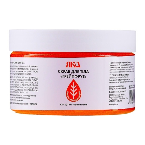 Naturalny Peeling do Ciała Cukrowy Grejpfrutowy, Yaka, 300g