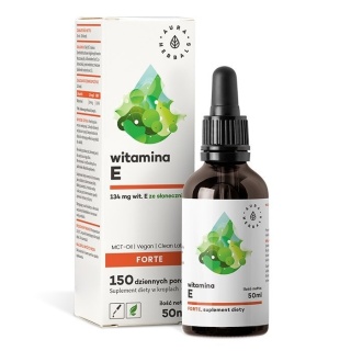 Witamina E Forte (200 IU) MCT-Oil, Krople, Aura Herbals, 50ml