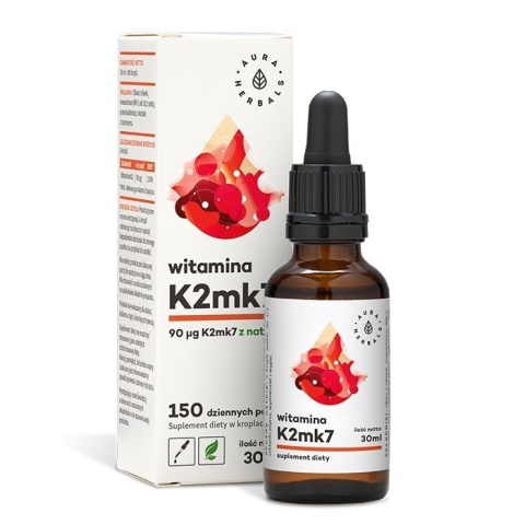 Witamina K2mk7 Krople, Aura Herbals, 30ml