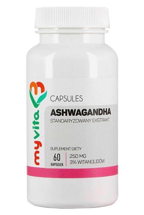 Ashwagandha 3% 250mg, Kapsułki, Myvita, 60 kapsułek