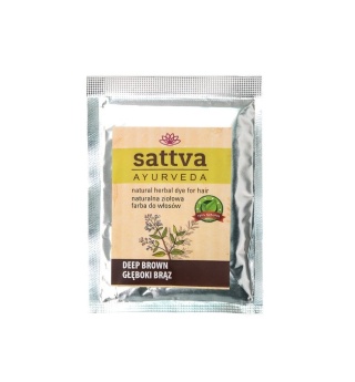 Henna Głęboki Brąz, Naturalna Ziołowa Farba do Włosów, Sattva, 10g