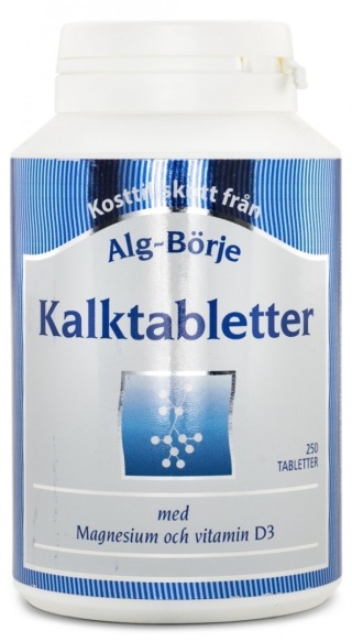 Kalktabletter Wapń, Suplement Diety, Alg-Börje, 100 tabletek
