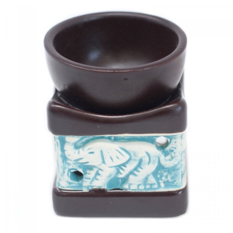Kominek Zapachowy Ceramiczny Słonie Czarny