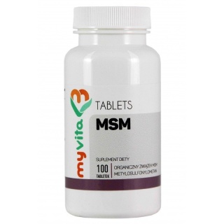MSM Metylosulfonylometan, Siarka MyVita, 100 tabletek