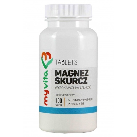 Magnez Skurcz (Magnez+Potas+B6), MyVita, 100 tabletek