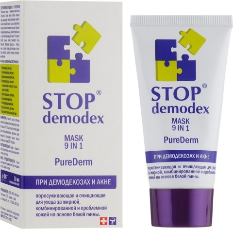 Maseczka 9 w 1 Purederm Stop Demodex (Demodekoza, Nużyca, Trądzik), 50 ml