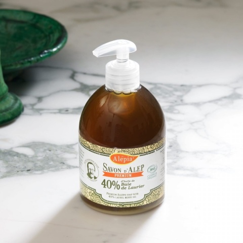 Mydło Aleppo Premium w Płynie z Olejem Laurowym 40% BIO, 500ml