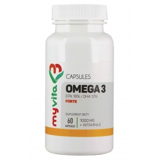 Omega-3 Forte + Witamina E, MyVita, Suplement Diety, 60 kapsułek