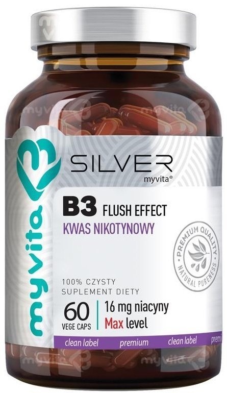 Witamina B3 16 mg (Kwas) SILVER PURE, Myvita, 60 kapsułek