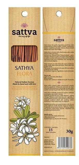 Kadzidełka Naturalne Plumeria Sathyaflora Sattva Incense, 30g