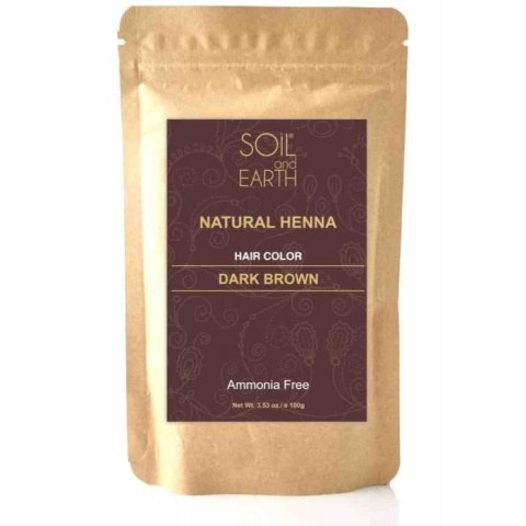 Naturalna Henna Indyjska CIEMNY BRĄZ, Soil & Earth, 100g