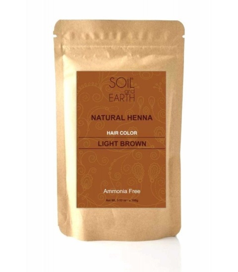 Naturalna Henna Indyjska JASNY BRĄZ, Soil & Earth, 100g