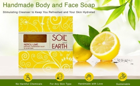 Neroli i Limonka Naturalne Mydło, Soil & Earth, 125g