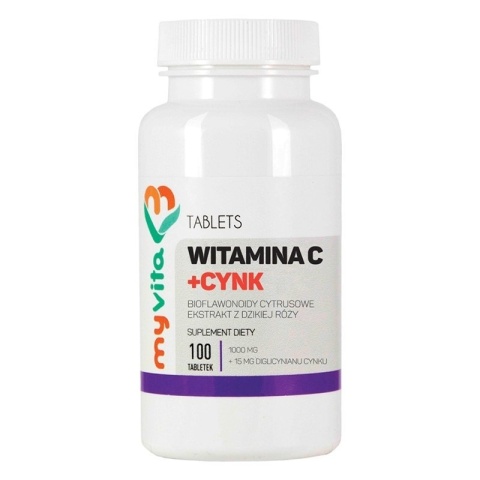 Witamina C + Cynk Chelat, MyVita, 100 tabletek