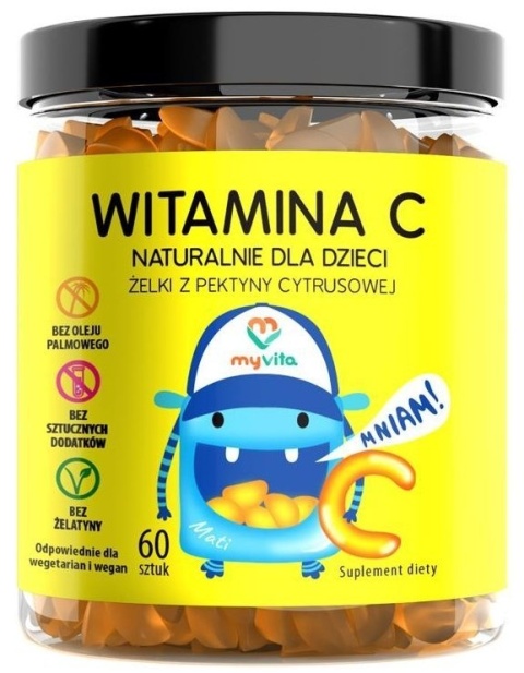 Witamina C Naturalne Żelki dla Dzieci, Myvita, 60 sztuk