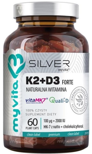 Witamina K2+D3 Forte MyVita SILVER PURE, 60 kapsułek