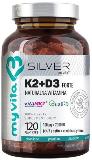 Witamina K2+D3 Forte MyVita SILVER PURE, 60 kapsułek