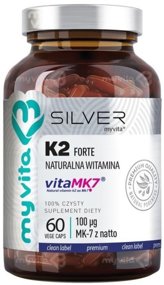 Witamina K2 Forte, MyVita SILVER PURE, 60 kapsułek