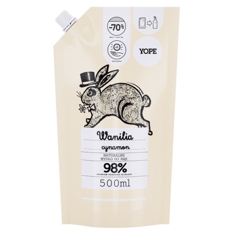 YOPE Mydło w płynie WANILIA i CYNAMON Doypack 500ml