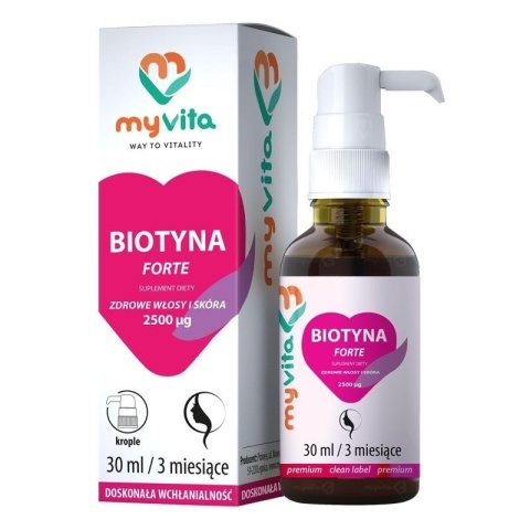Krople Biotyna FORTE 2500 mcg, MyVita, 30ml