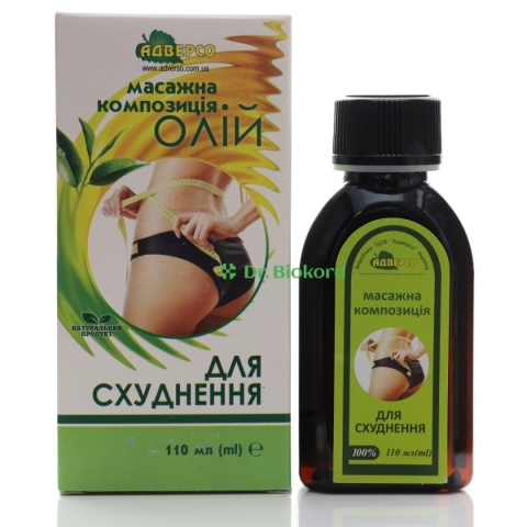 Olej do Masażu Odchudzający, 100% Naturalny, Adverso, 110ml