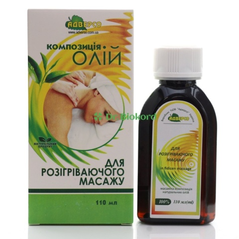 Olej do Masażu Rozgrzewającego, 100% Naturalny, Adverso