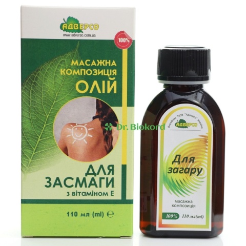 Olejek do Opalania, 100% Naturalny, Adverso, 110 ml