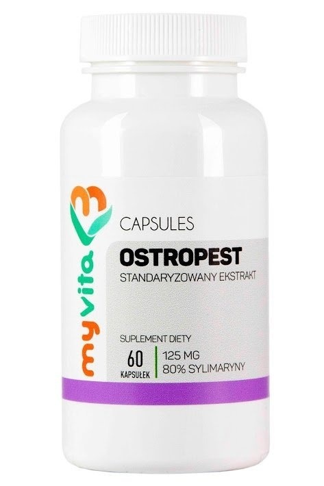 Ostropest 125 mg 80% Sylimaryny Myvita, 60 kapsułek