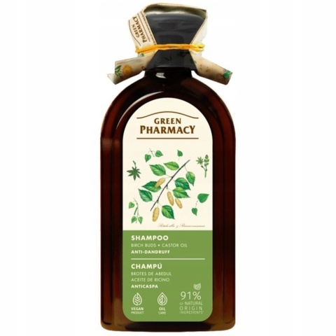 Szampon Pąki Brzozy i Olej Rycynowy przeciwłupieżowy, Green Pharmacy, 350ml