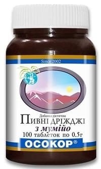 Drożdże Piwne z Mumio, Osokor, 100 tabletek