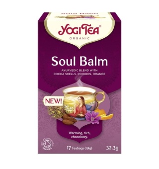 Herbata z Łuskami Kakaowymi, Herbatą Rooibos, Pomarańczą, SOUL BALM, Balsam dla Duszy, Yogi Tea
