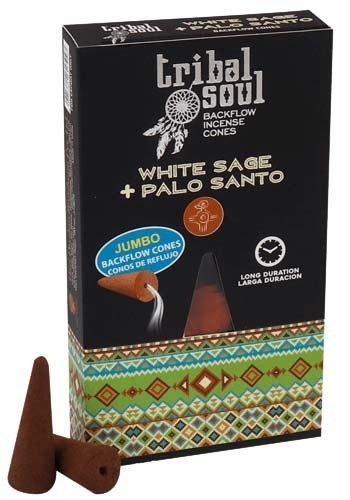 Kadzidełka Stożkowe Backflow Tribal Soul - Biała Szałwia i Palo Santo