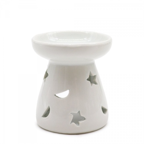 Księżyc i Gwiazdy Biały Kominek Zapachowy Ceramiczny