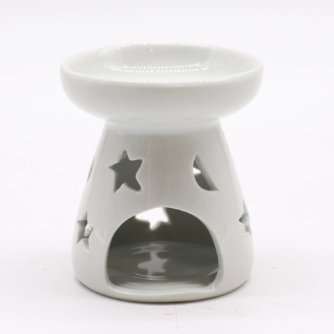 Księżyc i Gwiazdy Biały Kominek Zapachowy Ceramiczny