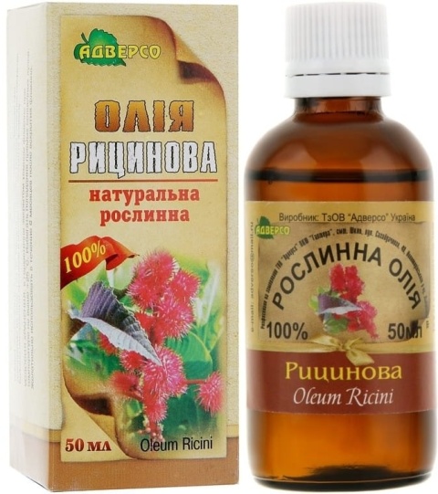 Olej Rycynowy, 100% Naturalny, Adverso, 50 ml
