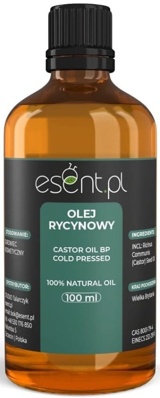 Olej Rycynowy Naturalny 100%, Esent, 100ml