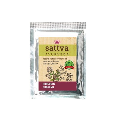 Henna Burgundy, Naturalna Farba do Włosów, Sattva, 10g