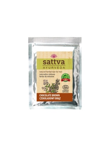 Henna Czekoladowy Brąz, Naturalna farba do włosów, Sattva, 10g