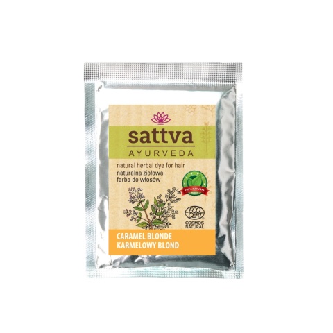 Henna Karmelowy Blond, Naturalna Farba do Włosów, Sattva, 10g