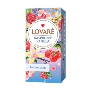 Herbata z dodatkami Raspberry Vanilla Tea, Lovare, (2g x 24 torebki)